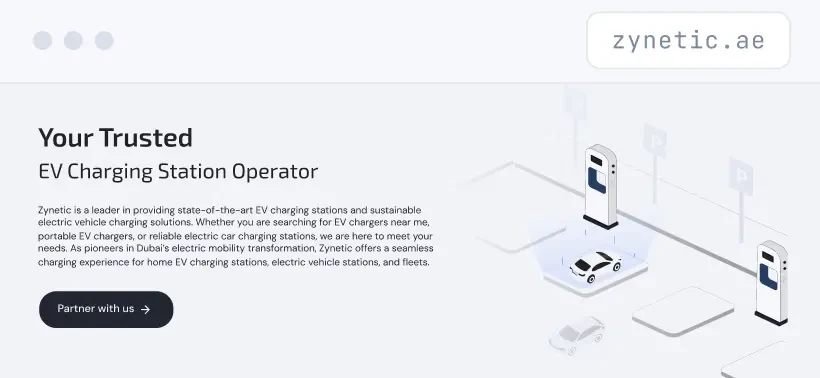 Zynetic.ae public charging network website